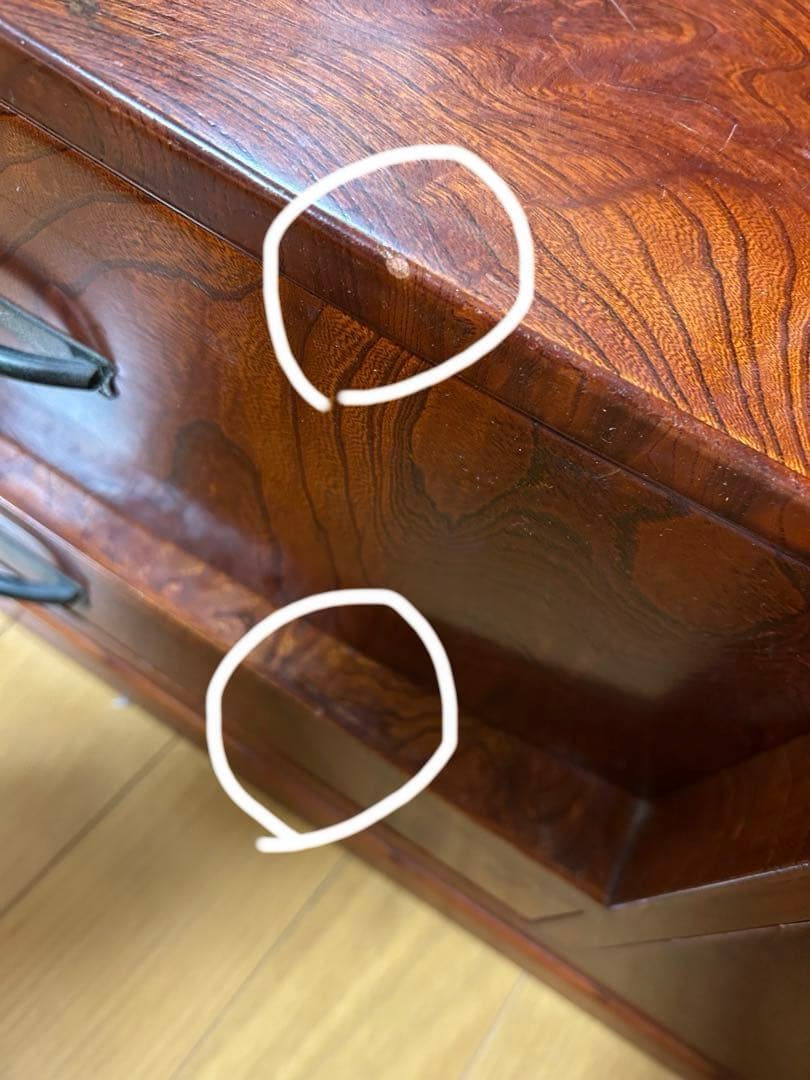 昭和レトロ　和製木製ドレッサー・鏡台 5引き出し付き　和箪笥