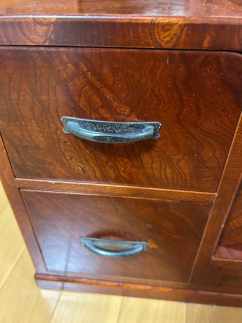 昭和レトロ　和製木製ドレッサー・鏡台 5引き出し付き　和箪笥