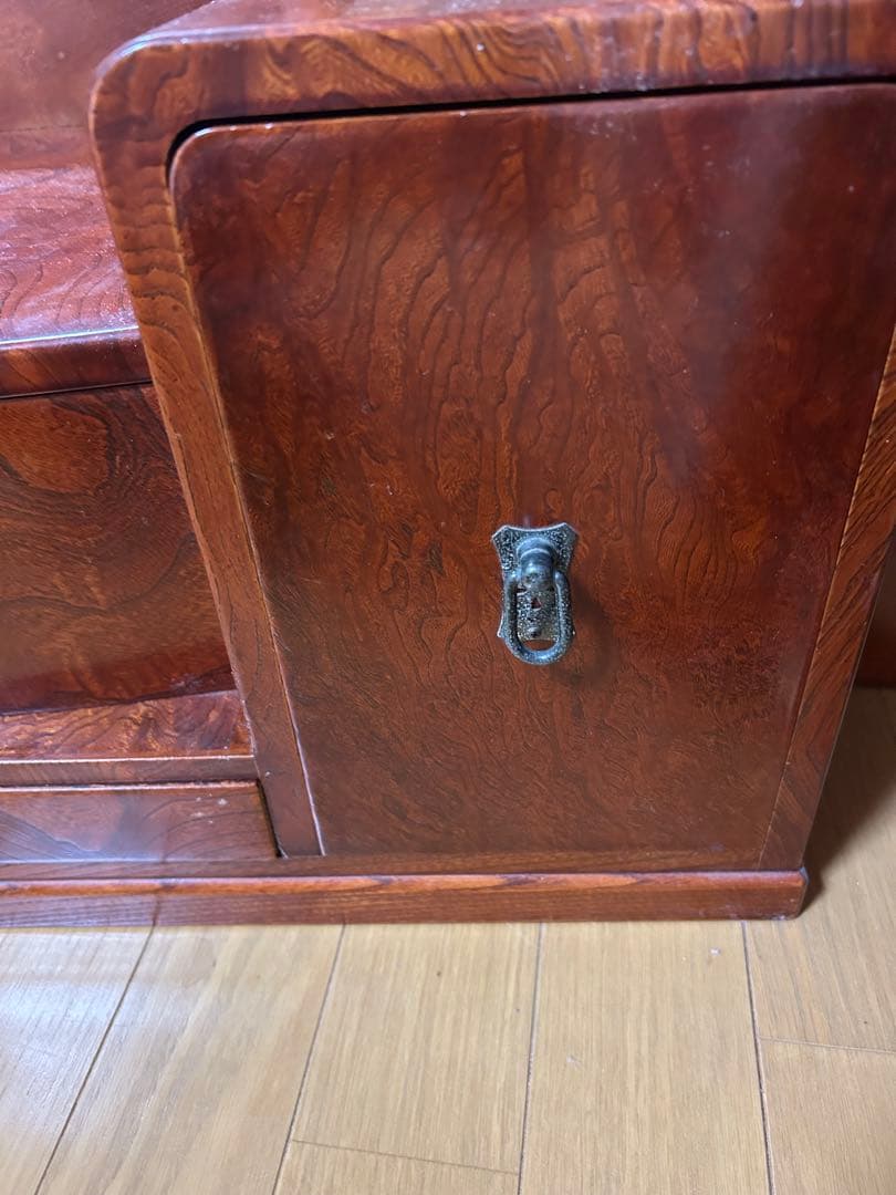 昭和レトロ　和製木製ドレッサー・鏡台 5引き出し付き　和箪笥