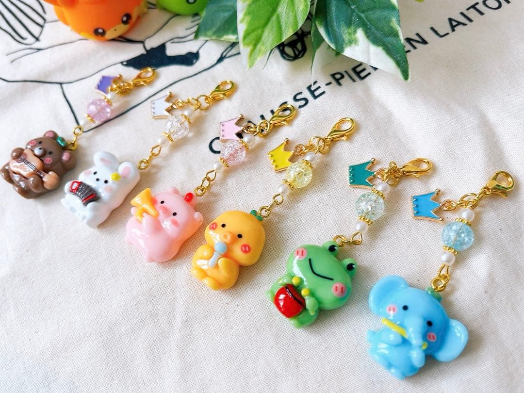 【271】 アニマルチャーム　動物　くま　うさぎ　ひよこ　ビーズ　ハンドメイド