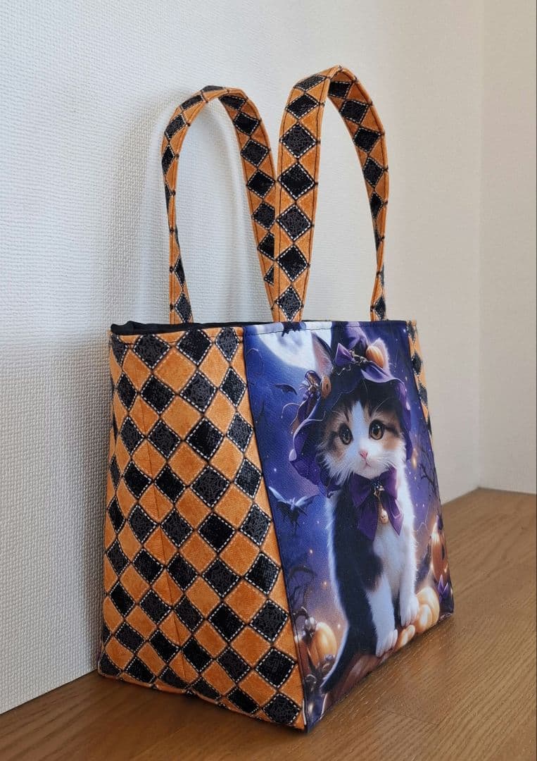 チロスケ様　ご依頼品　 　猫ちゃんパネル生地　トートバッグ　ポーチ