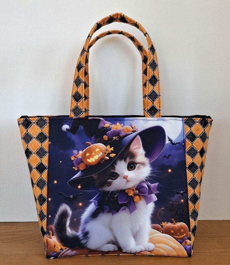 チロスケ様　ご依頼品　 　猫ちゃんパネル生地　トートバッグ　ポーチ