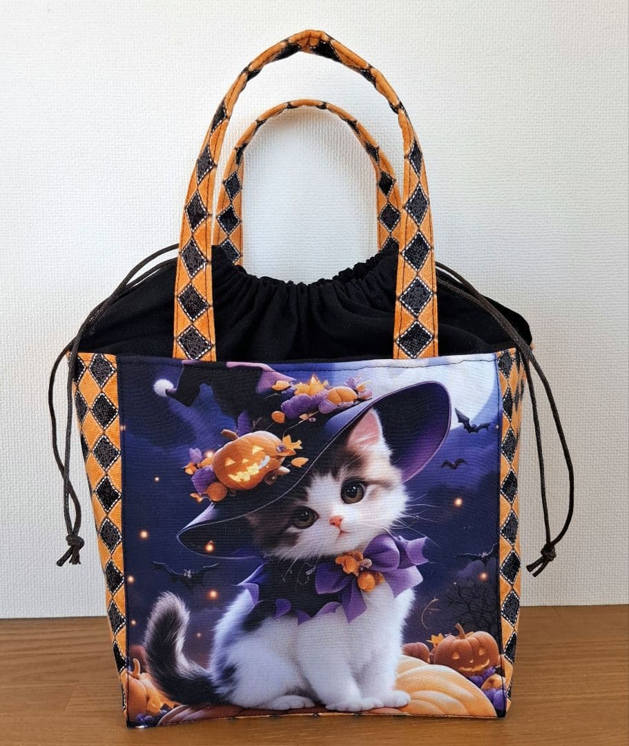 チロスケ様　ご依頼品　 　猫ちゃんパネル生地　トートバッグ　ポーチ