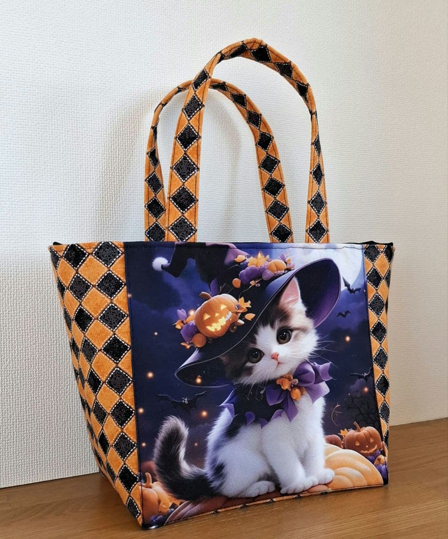 チロスケ様　ご依頼品　 　猫ちゃんパネル生地　トートバッグ　ポーチ