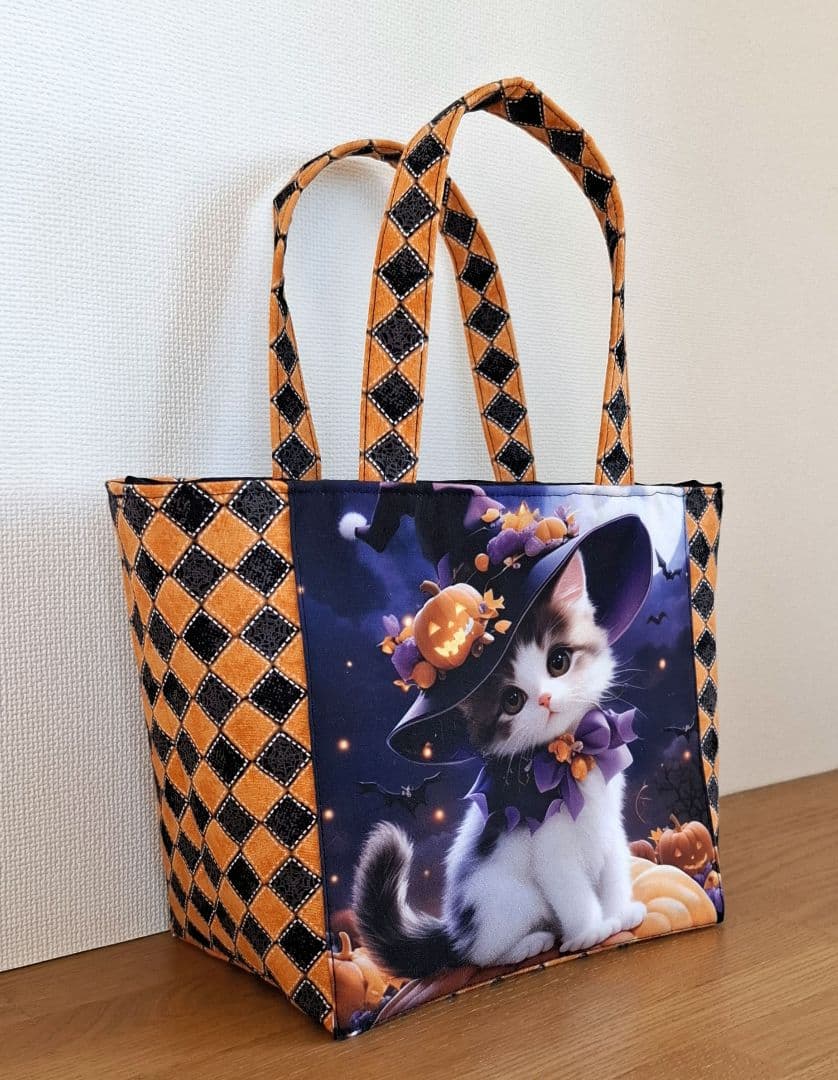 チロスケ様　ご依頼品　 　猫ちゃんパネル生地　トートバッグ　ポーチ