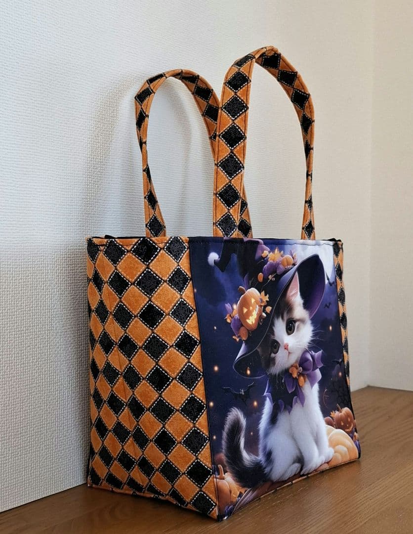 チロスケ様　ご依頼品　 　猫ちゃんパネル生地　トートバッグ　ポーチ