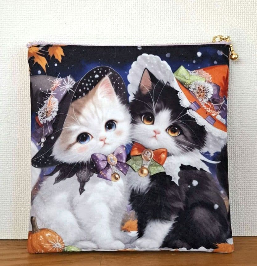 チロスケ様　ご依頼品　 　猫ちゃんパネル生地　トートバッグ　ポーチ