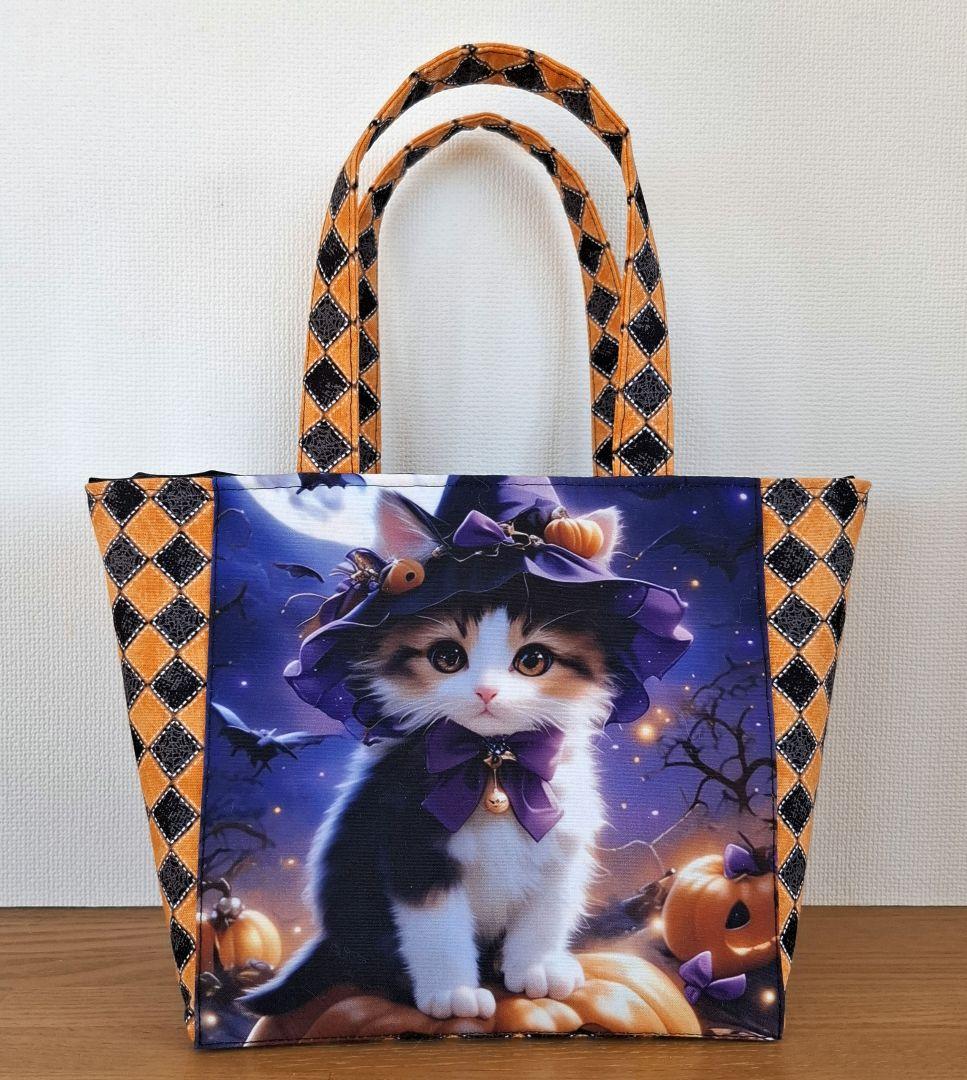 チロスケ様　ご依頼品　 　猫ちゃんパネル生地　トートバッグ　ポーチ