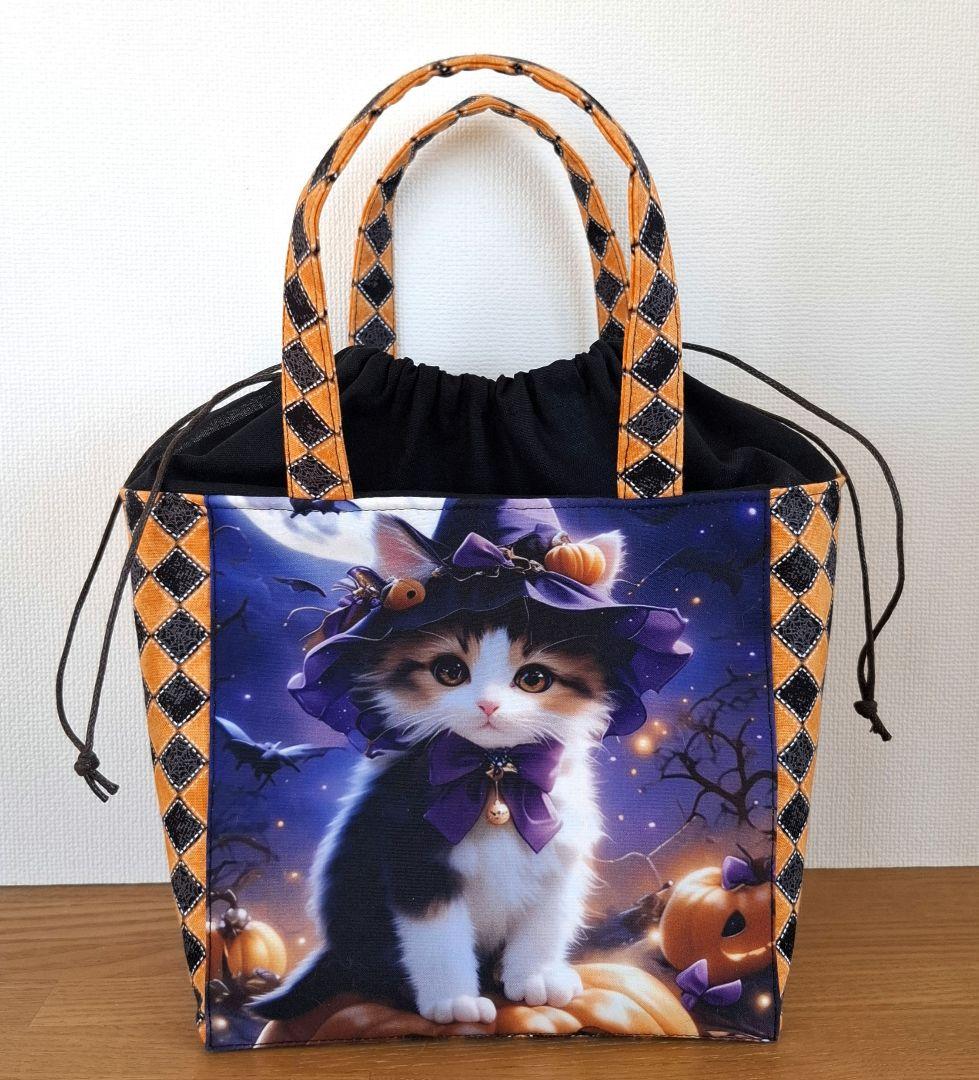 チロスケ様　ご依頼品　 　猫ちゃんパネル生地　トートバッグ　ポーチ