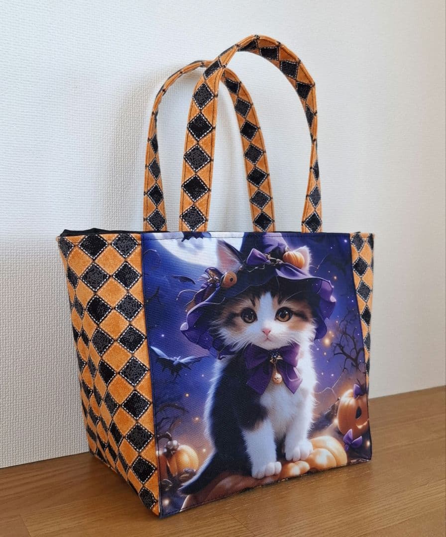 チロスケ様　ご依頼品　 　猫ちゃんパネル生地　トートバッグ　ポーチ