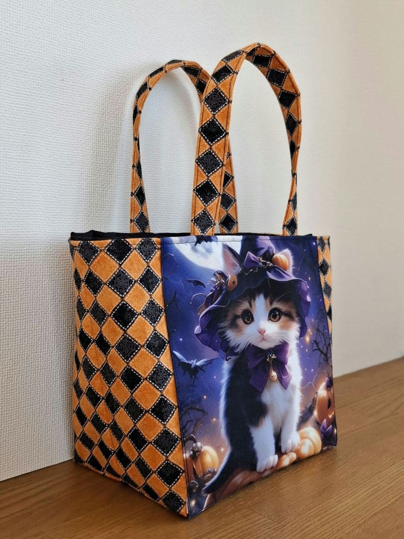 チロスケ様　ご依頼品　 　猫ちゃんパネル生地　トートバッグ　ポーチ