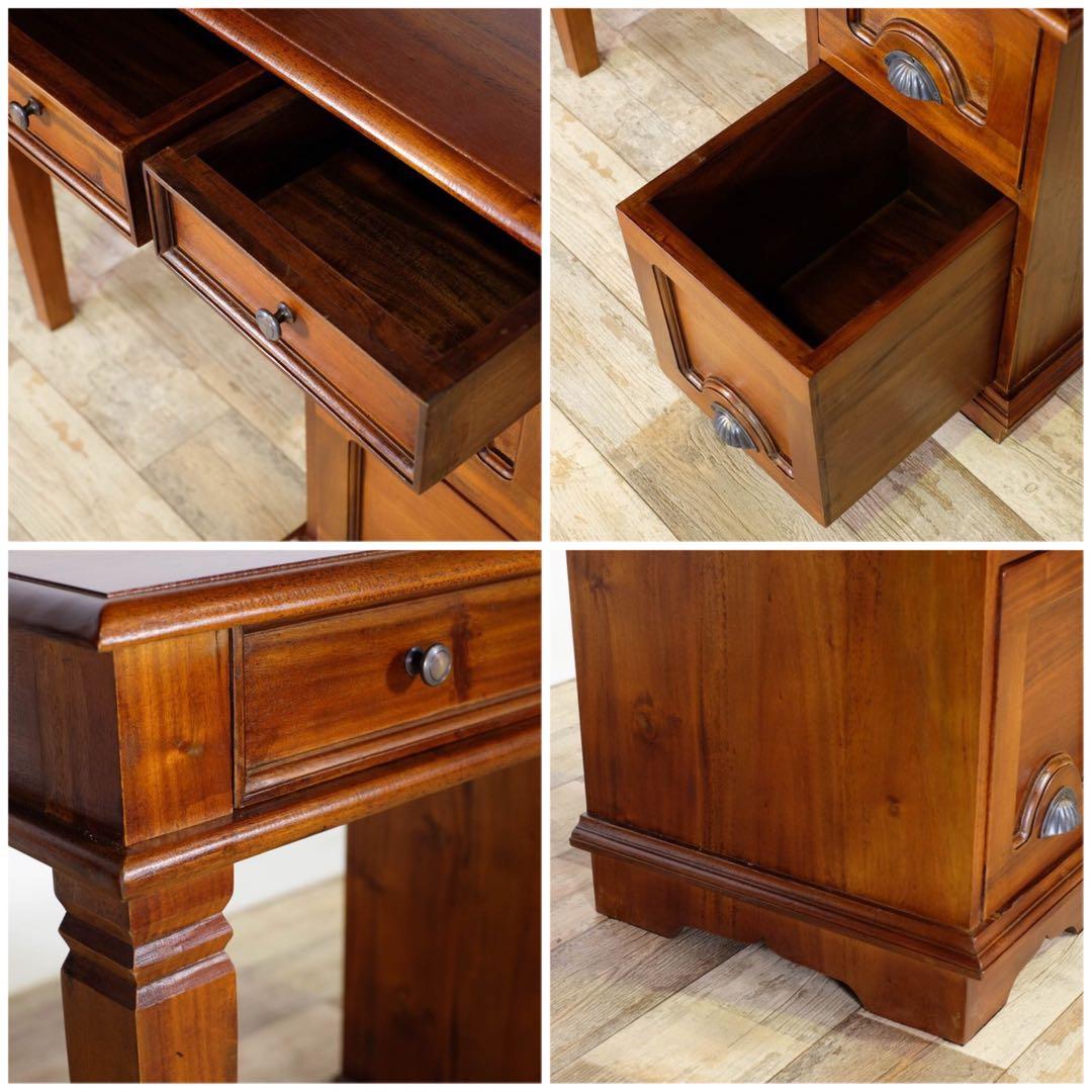 A 新品 アジアン デスク アンティーク カントリー 書斎 カフェ 机 テーブル