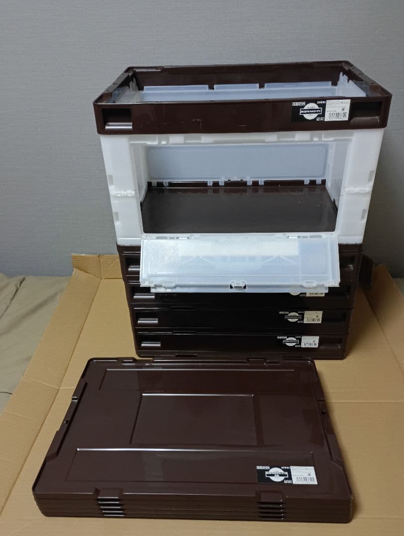 中古②　5個セット　折りたたみコンテナ　50L 長辺扉　蓋あり