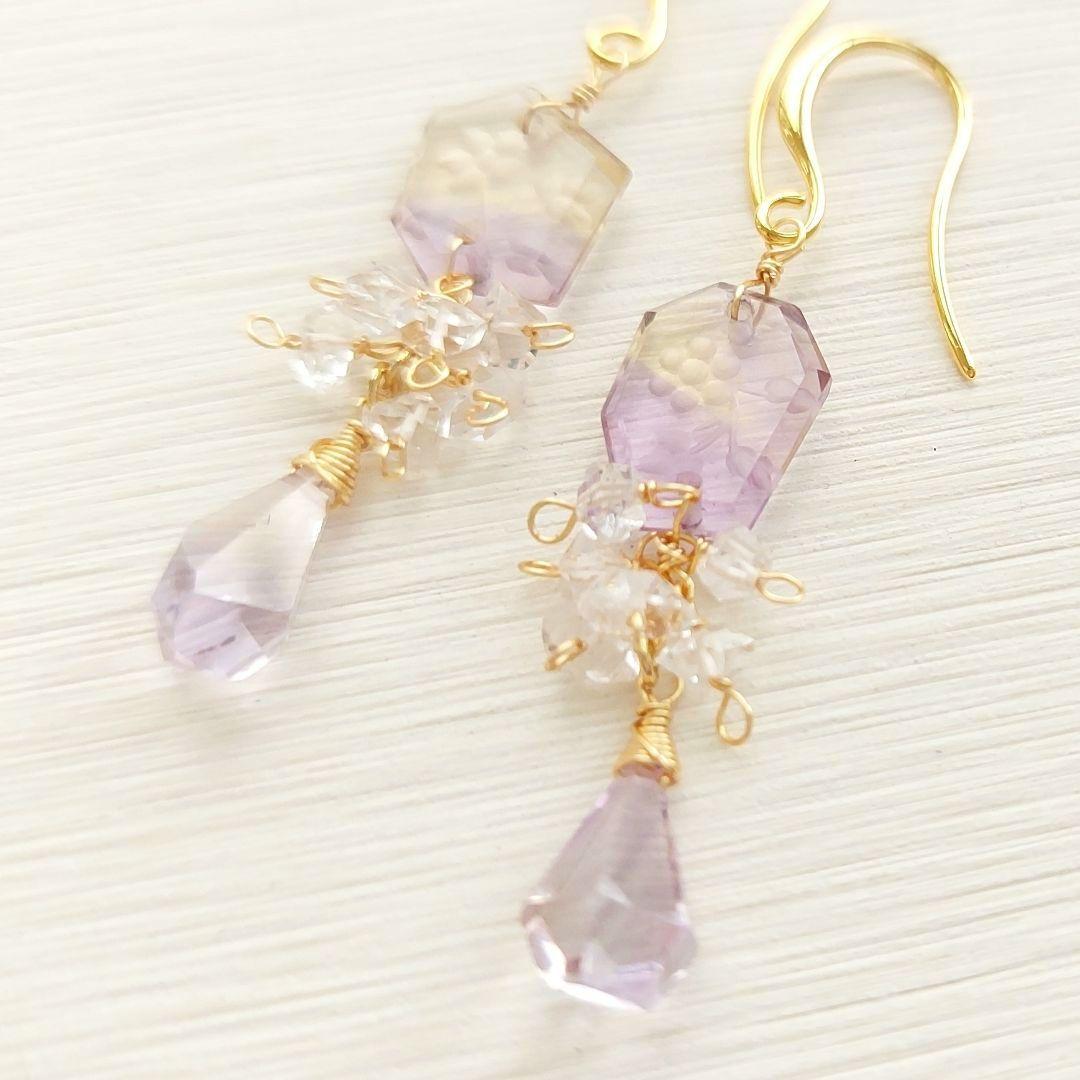 #553－2　K16GP　アメトリン　フラワーバックカービング