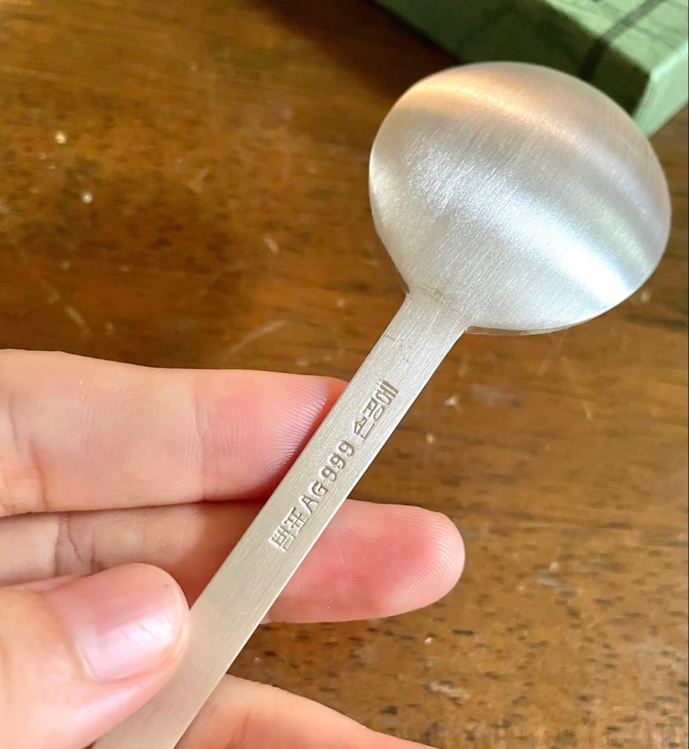 ◉新品未開封品◉ 韓国製 銀製スプーン&箸 ペアセット AG999
