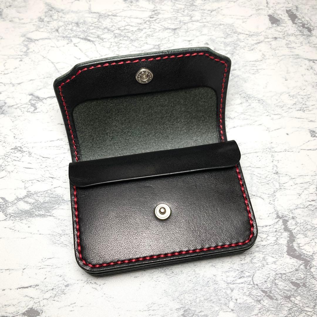 本革 ミニ財布 栃木レザー コンパクト財布 レディース メンズ 小さい財布 黒