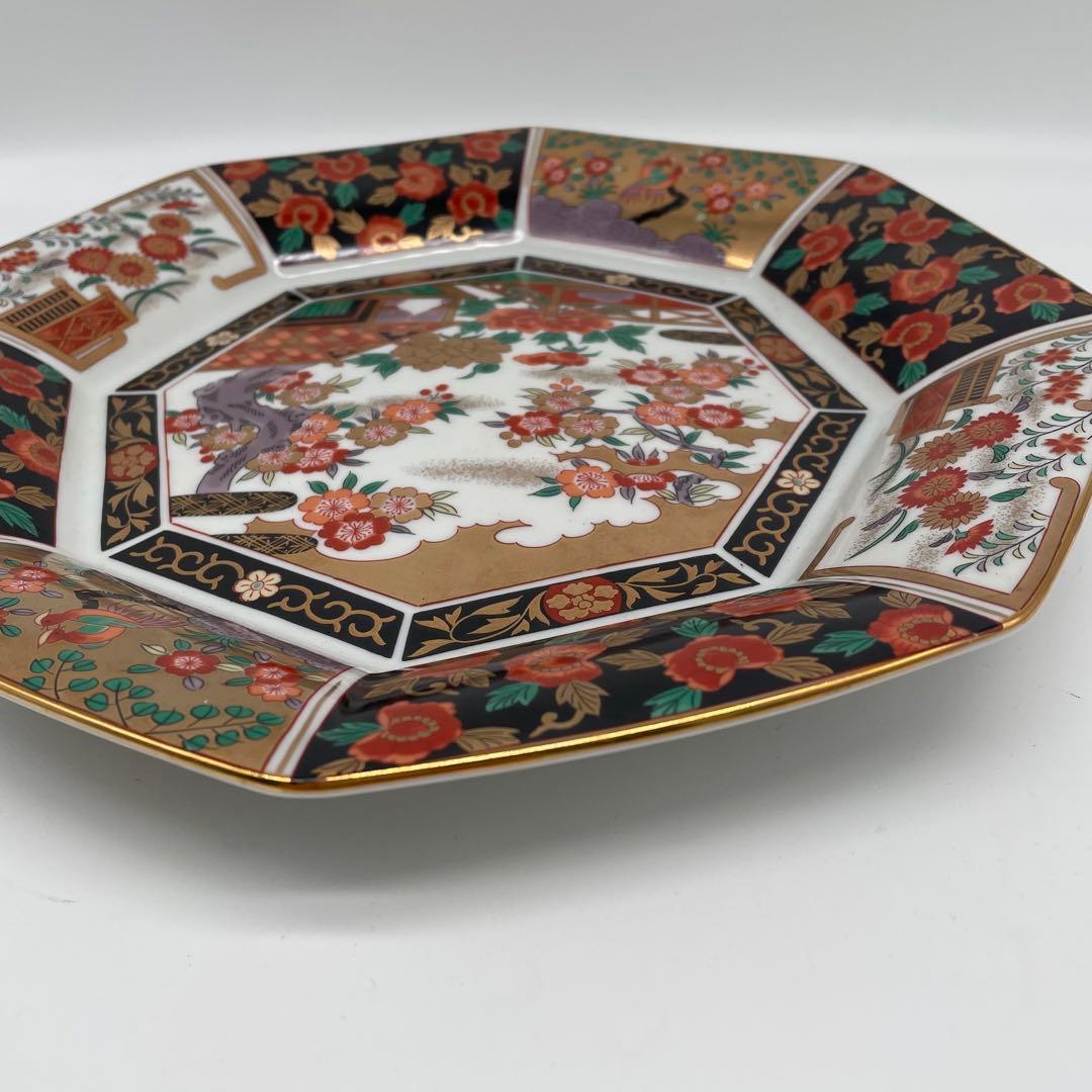 未使用品 有田焼 青藍窯 大正古伊万里 八角大皿 古伊万里紋 古伊万里