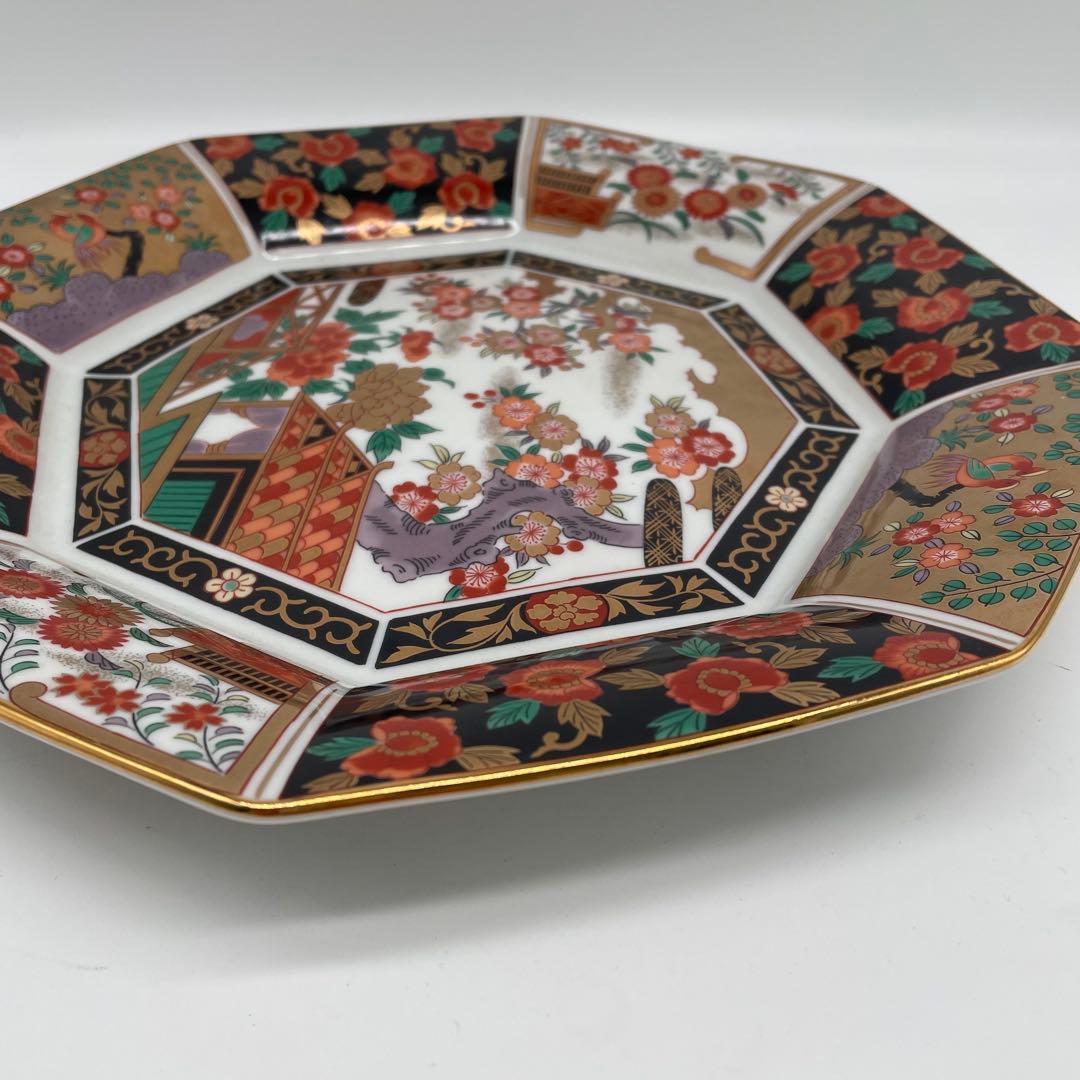 未使用品 有田焼 青藍窯 大正古伊万里 八角大皿 古伊万里紋 古伊万里