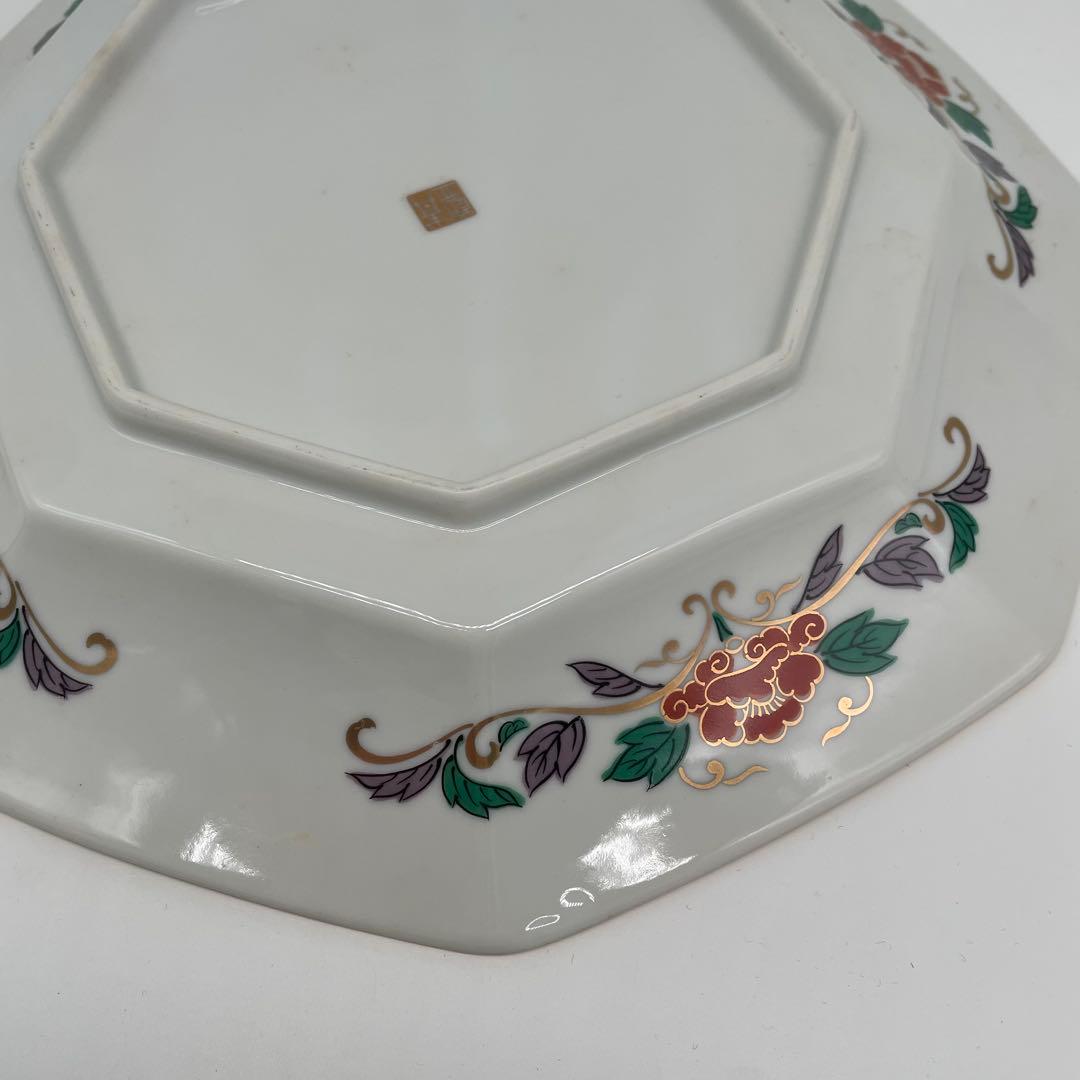 未使用品 有田焼 青藍窯 大正古伊万里 八角大皿 古伊万里紋 古伊万里
