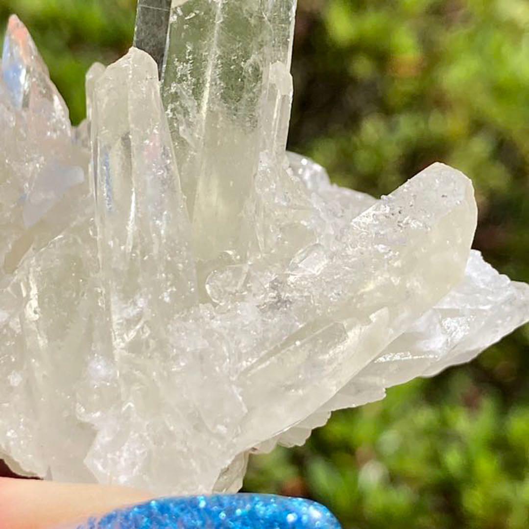 非加熱 天然無処理 シトリン 黄水晶 クラスター 原石 虹