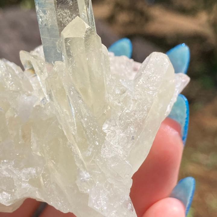 非加熱 天然無処理 シトリン 黄水晶 クラスター 原石 虹