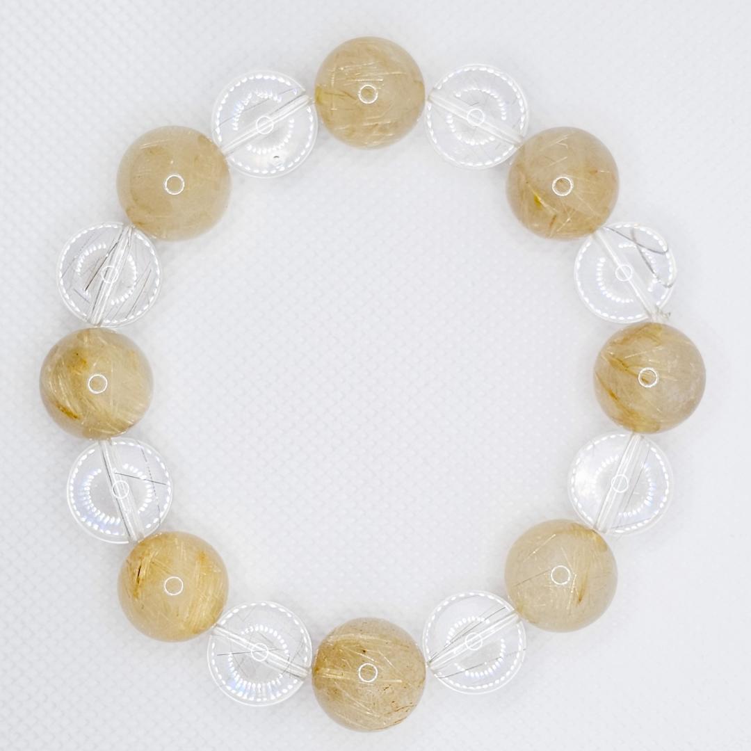 【プリオ】ゴールドルチル シルバールチル ブレスレット【大玉】