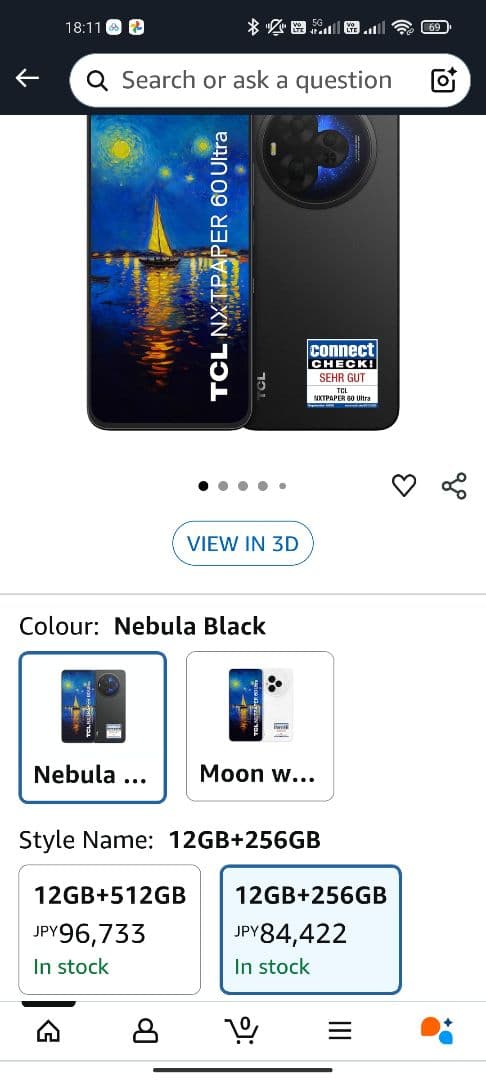 スマートフォン本体 TCL NXTPAPER 60 Ultra 5G