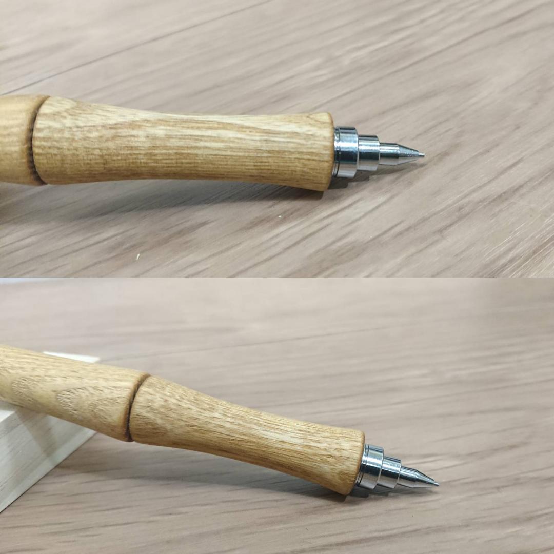 木軸シャープペンシル　PG-オーク  T-１B（一般色）■製図用先端改短切