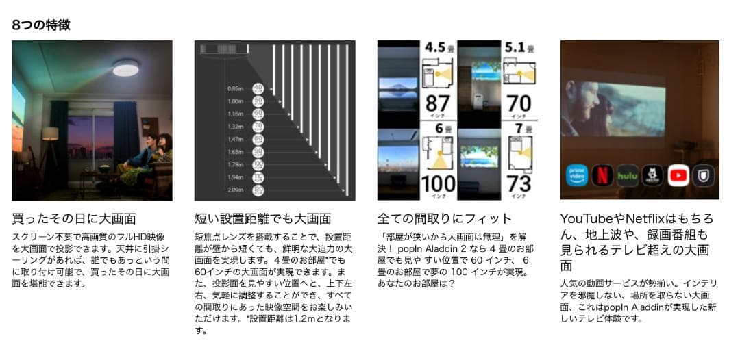 popIn Aladdin 2 プロジェクター本体