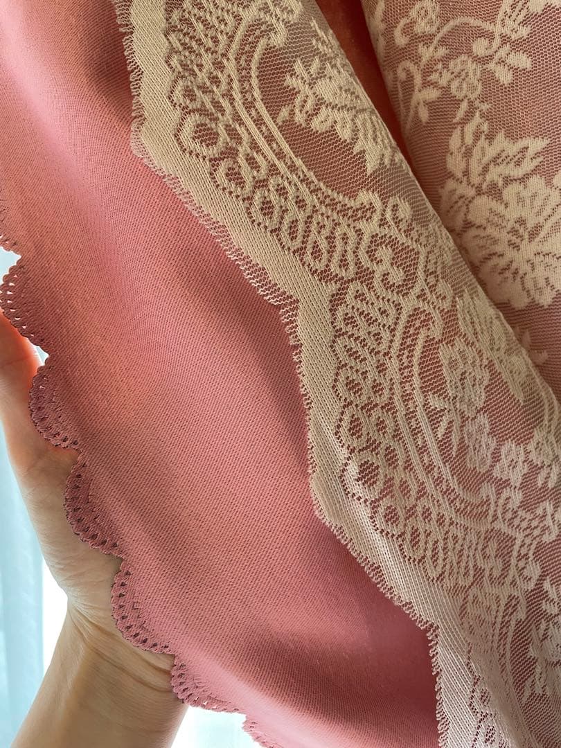 オーダーメイド おしゃれ 姫系 レースカーテン一体型 遮光1級カーテン ピンク