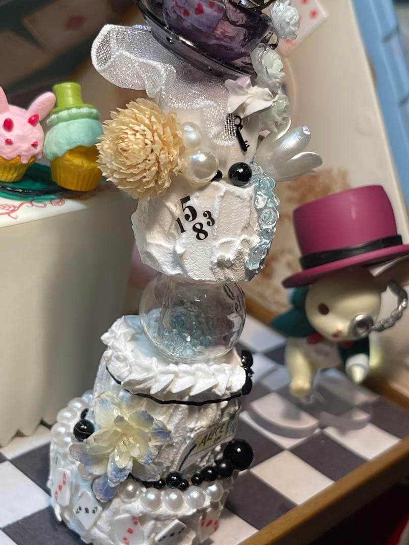 ミニチュアデコレーションケーキここはどこ？どうして？悟りの晴れがここに