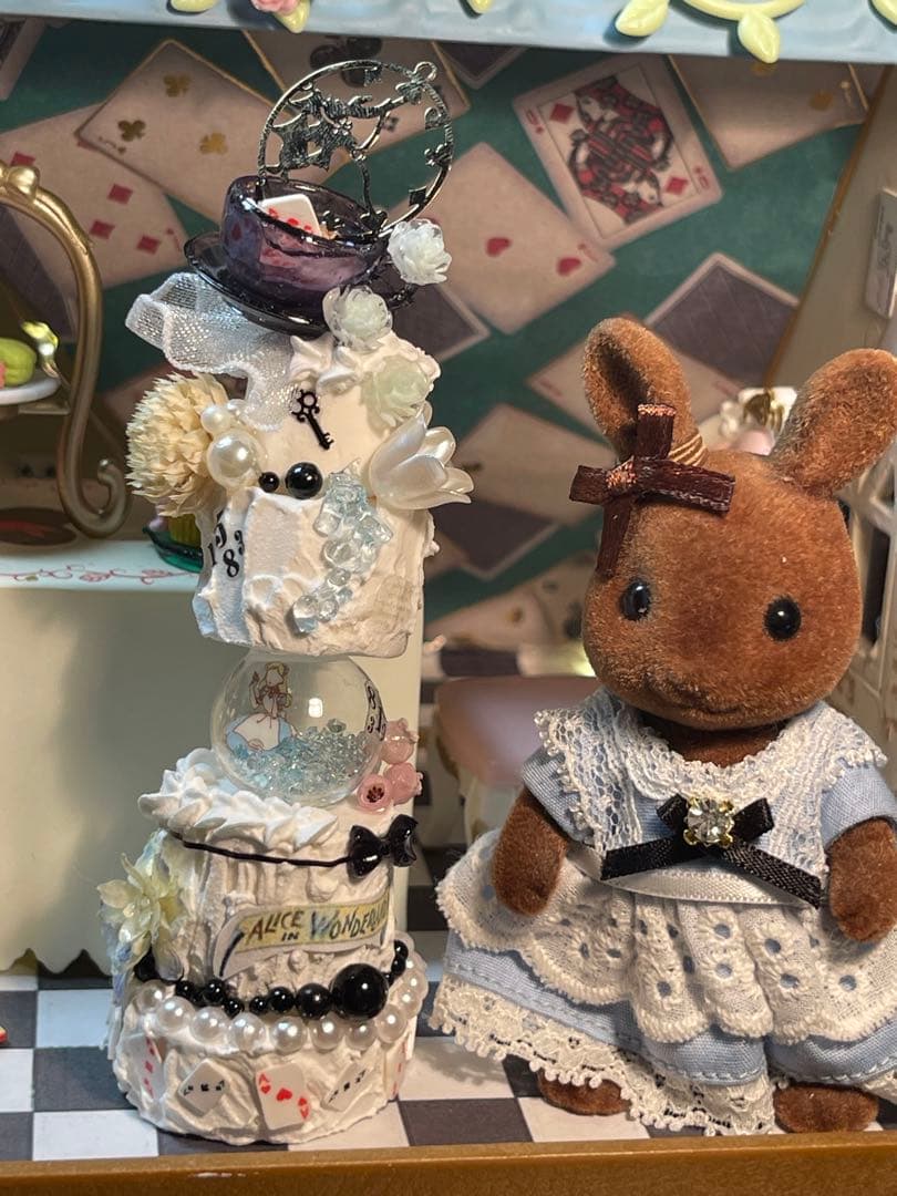 ミニチュアデコレーションケーキここはどこ？どうして？悟りの晴れがここに