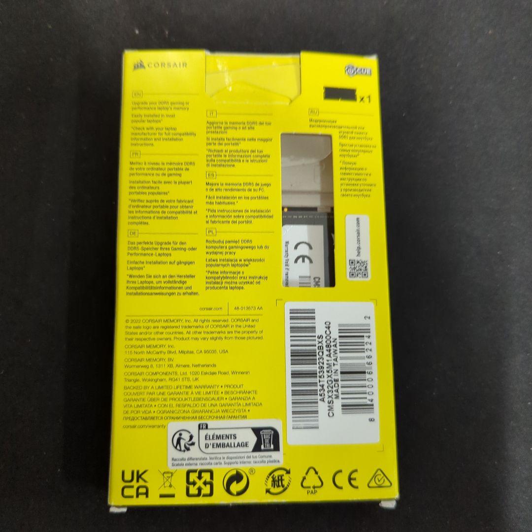 メモリー CORSAIR VENGEANCE SODIMM DDR5 32GB