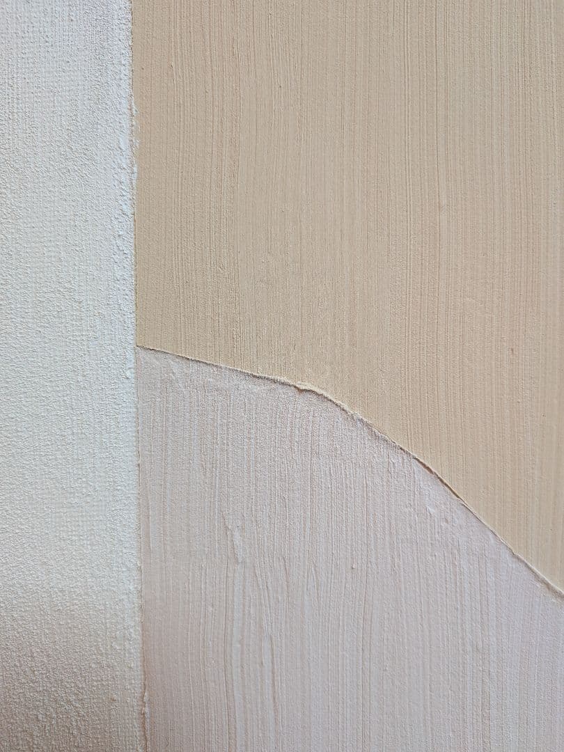 アート 抽象画 27.9cm×35.6cm ベージュ ピンク フレーム付き