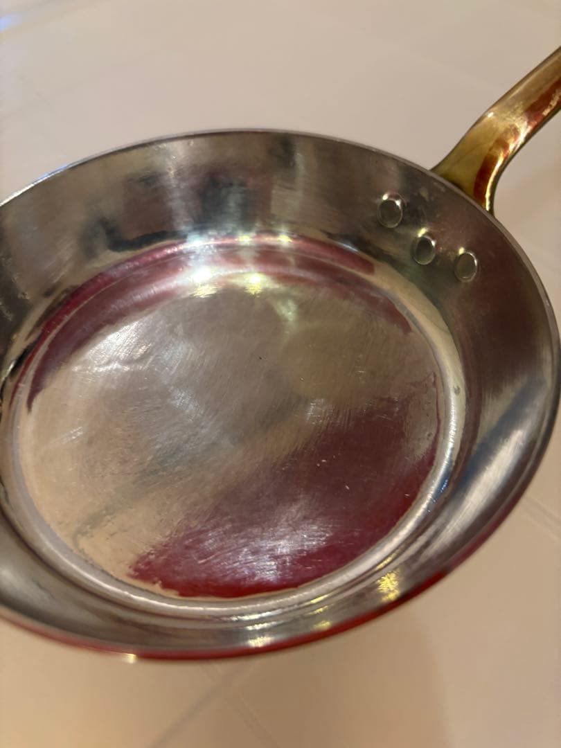 銅製　ソテーパン　12cm 高さ3cm 3個セット　底面9㎝