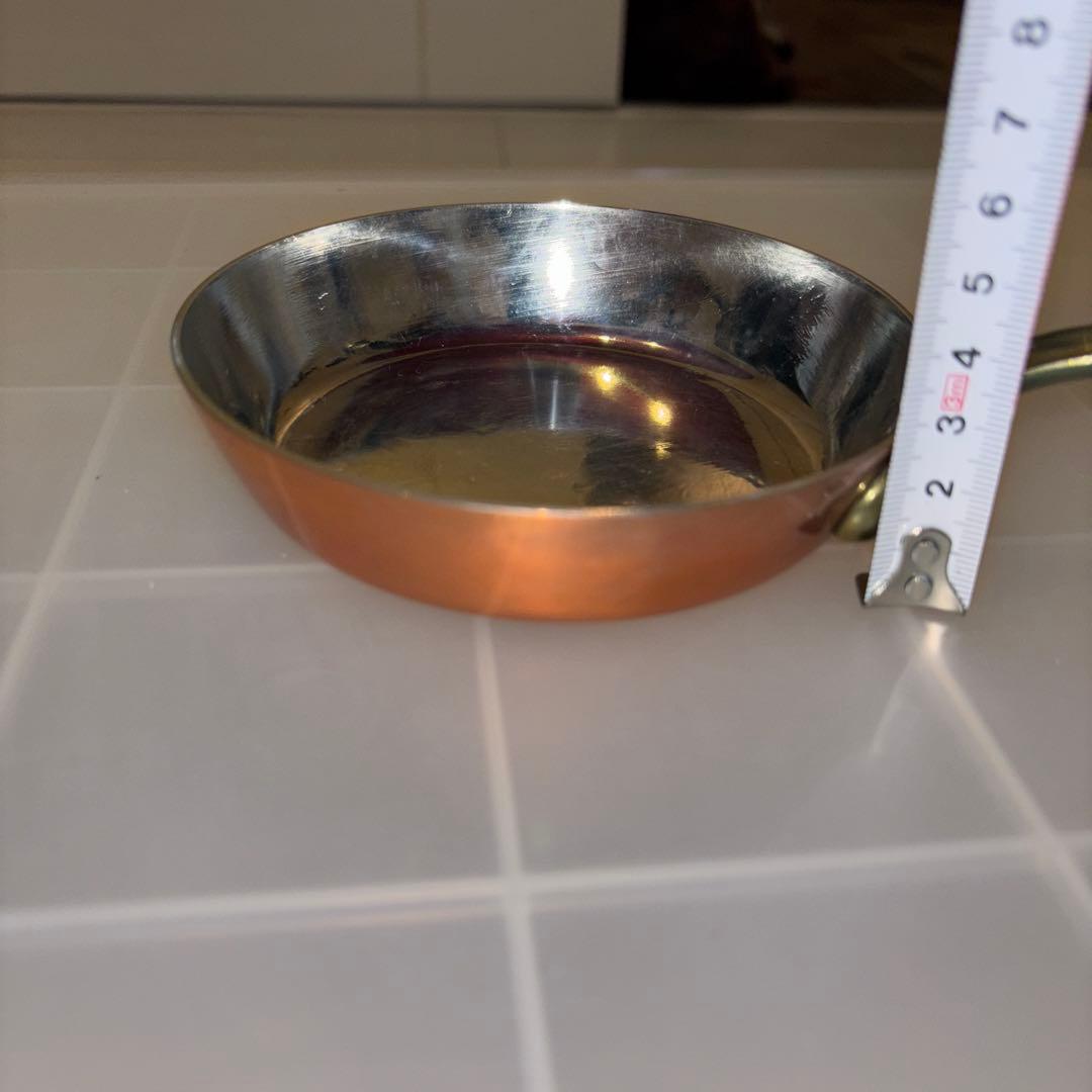 銅製　ソテーパン　12cm 高さ3cm 3個セット　底面9㎝