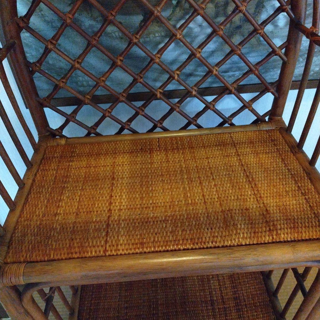 ラタン製オープンシェルフ 3段　藤ラック　本棚