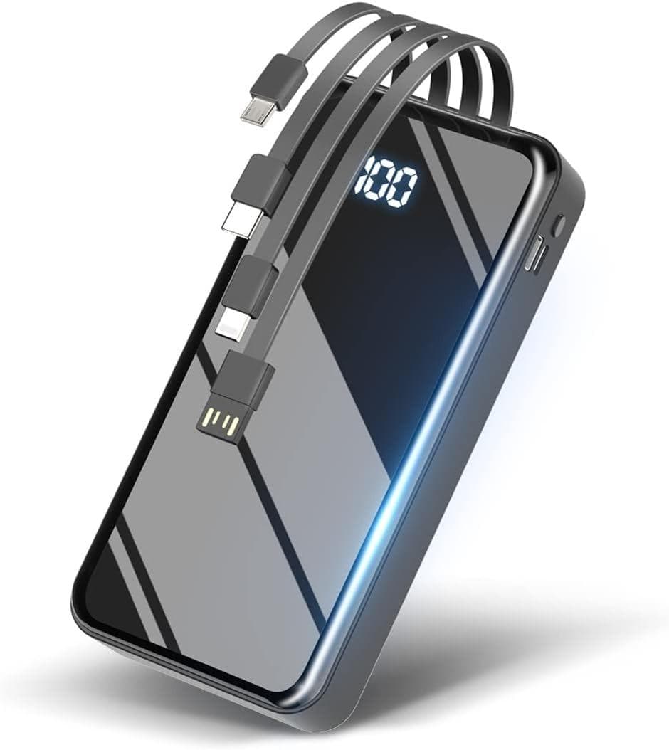 モバイルバッテリー 大容量55800mAh【 防災士監修ケーブル内蔵・MFi認証