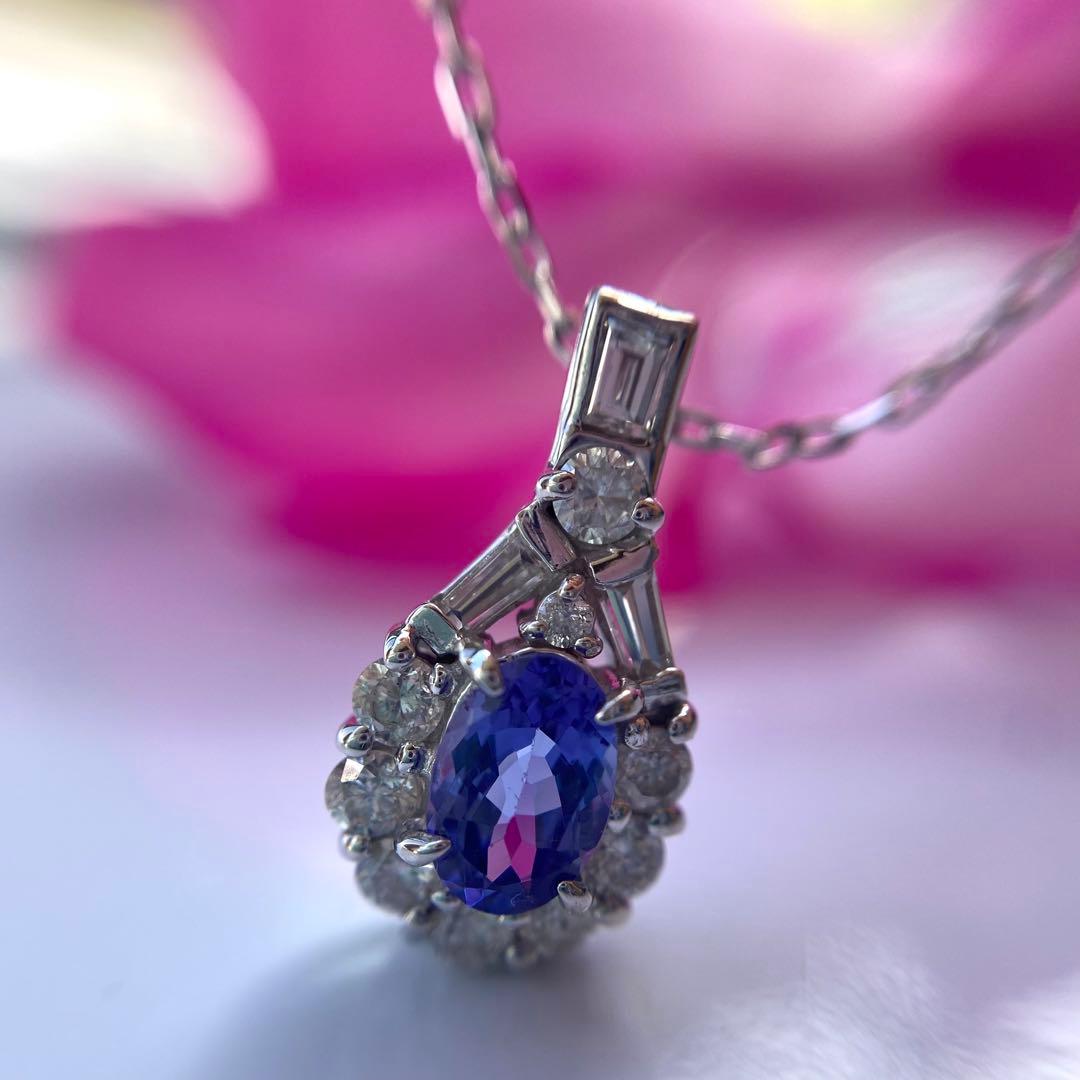 k18wg タンザナイト ダイヤモンド ペンダント