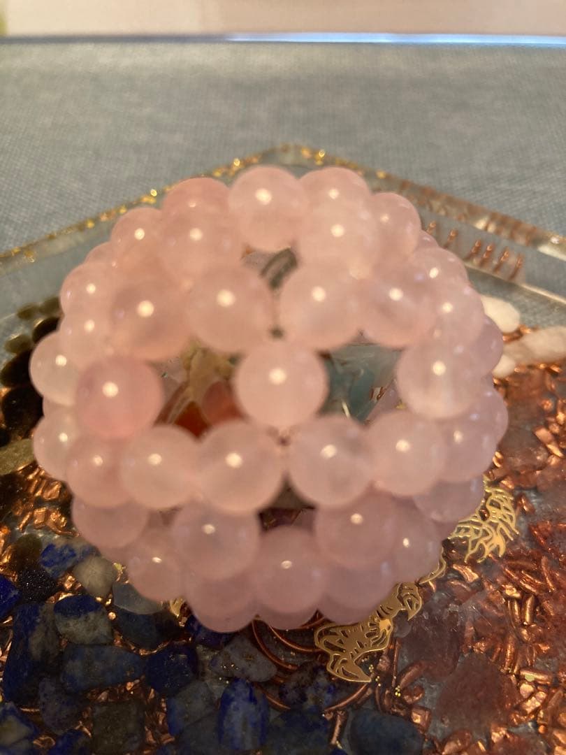 フラーレン　マカバ入り　ローズクォーツ　6mm玉