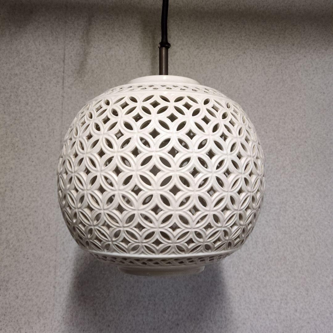 オオヤマ照明　ペンダントライト　陶器シェード　レトロ