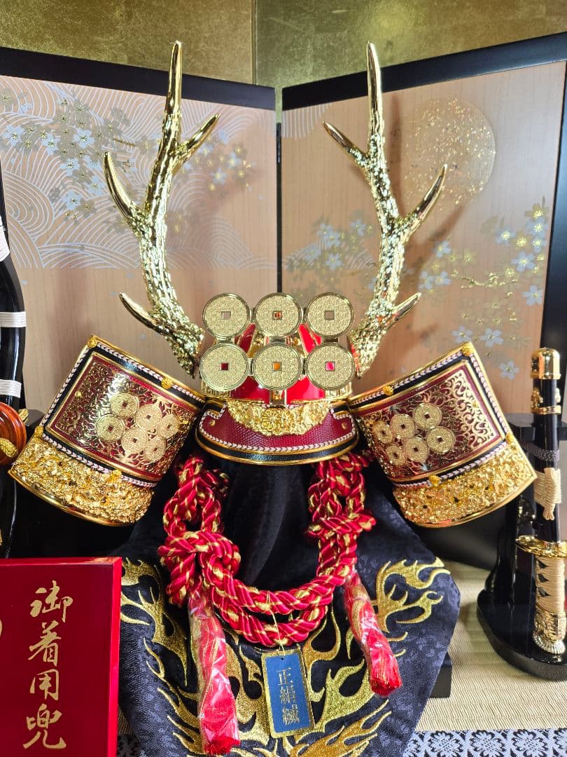 【一点限り】五月人形　兜　真田幸村　収納飾り　子供着用可　S40