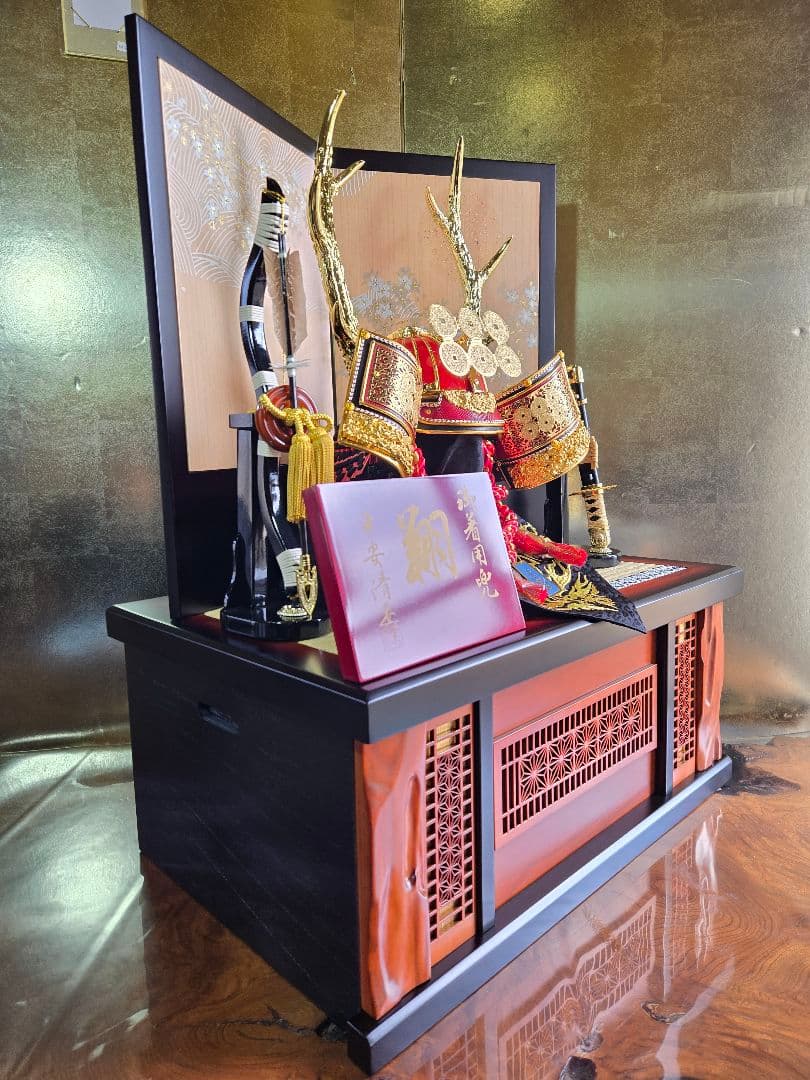 【一点限り】五月人形　兜　真田幸村　収納飾り　子供着用可　S40