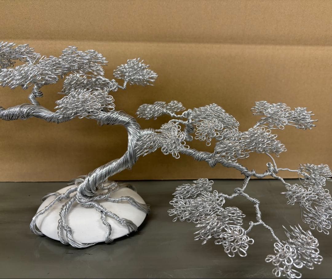 シルバー ワイヤー 盆栽アート