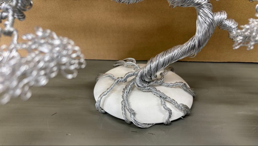 シルバー ワイヤー 盆栽アート