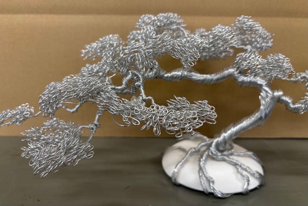 シルバー ワイヤー 盆栽アート