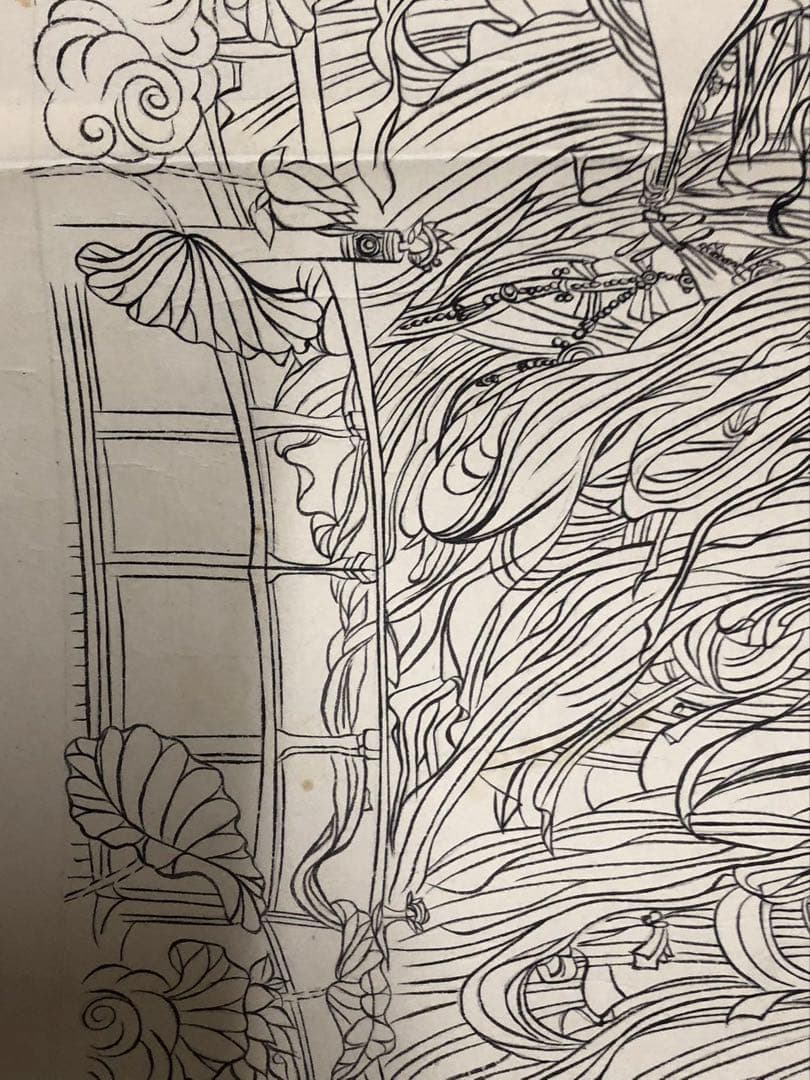 中国美術 佛画 巻物 傅香 絵［八十七仙人図］紙本　肉筆　32！