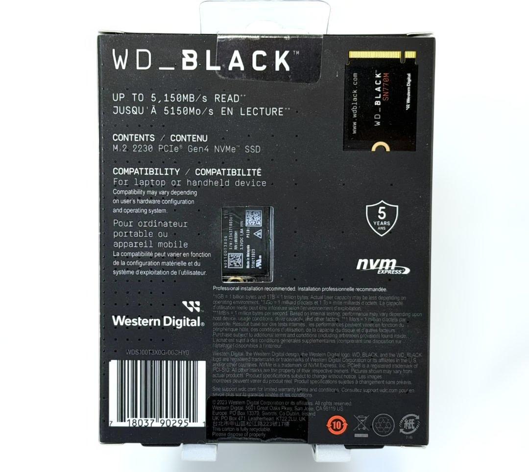 【新品・未開封】WD_BLACK SN770M 1TB【M.2 2230】