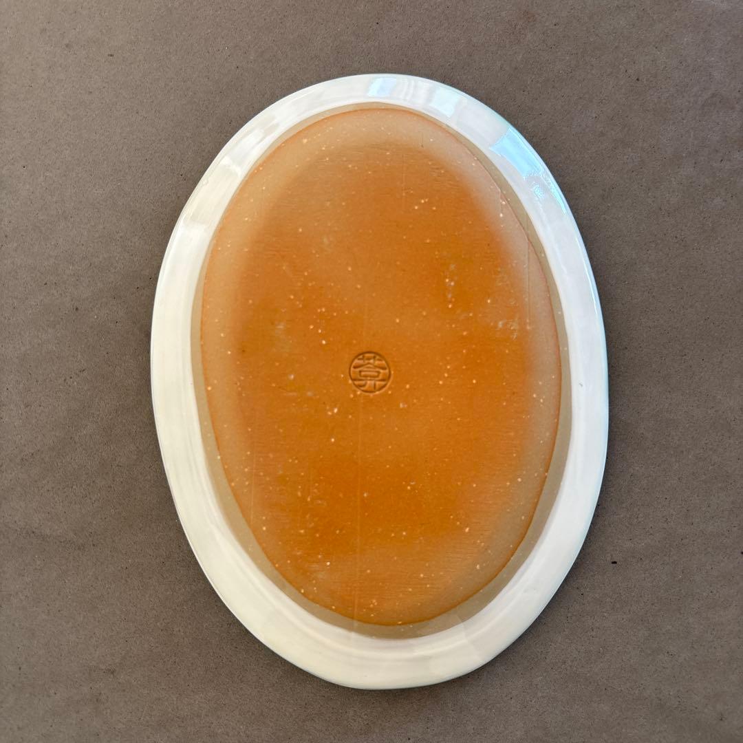 《ほぼ新品》美品【陶葊】京焼　清水焼　白掛彩草花　色絵付け　皿　桜　陶あん