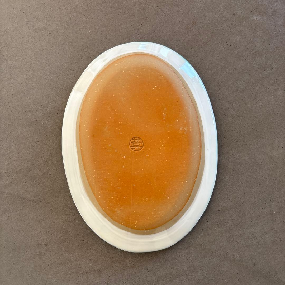 《ほぼ新品》美品【陶葊】京焼　清水焼　白掛彩草花　色絵付け　皿　桜　陶あん